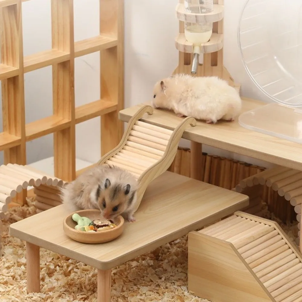 New Wooden Wave Staircase 17/21/27cm Design Hamster Stairs Durable Cage Decor Curved Slide Chute 1005011664536326