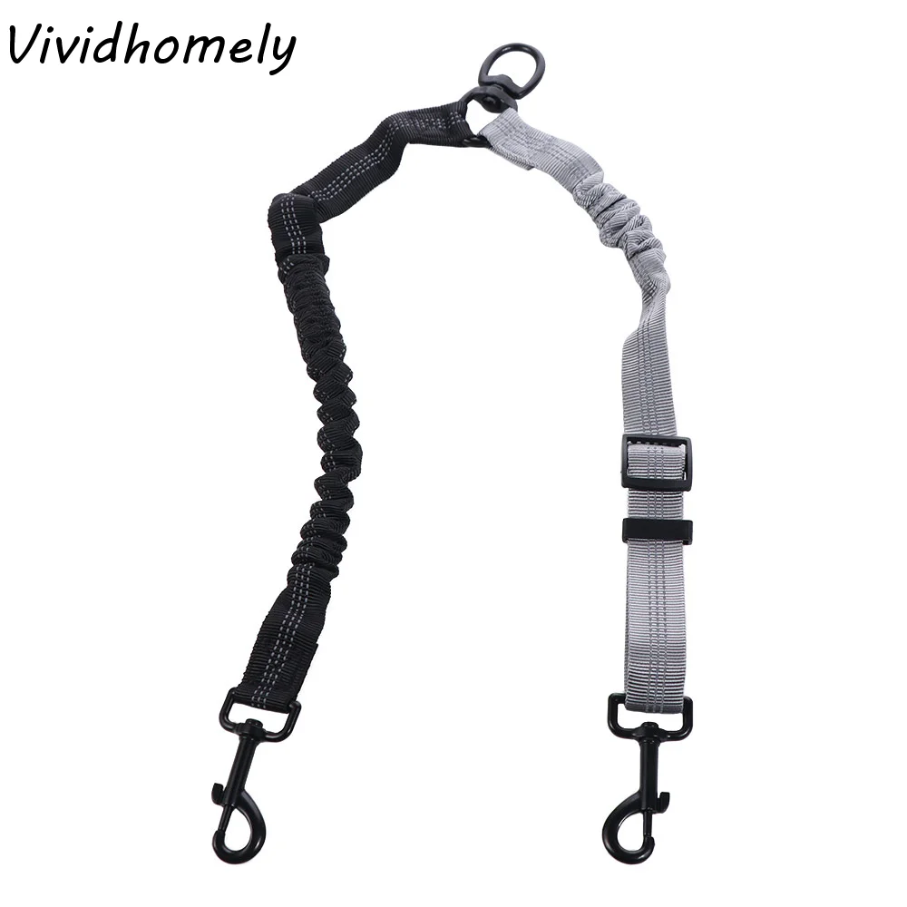 Double Dog Leash Reflective Adjustable Strap Two Dog Lead 360° Swivel Shock Absorbing Two (2 in 1) 1005011667531839