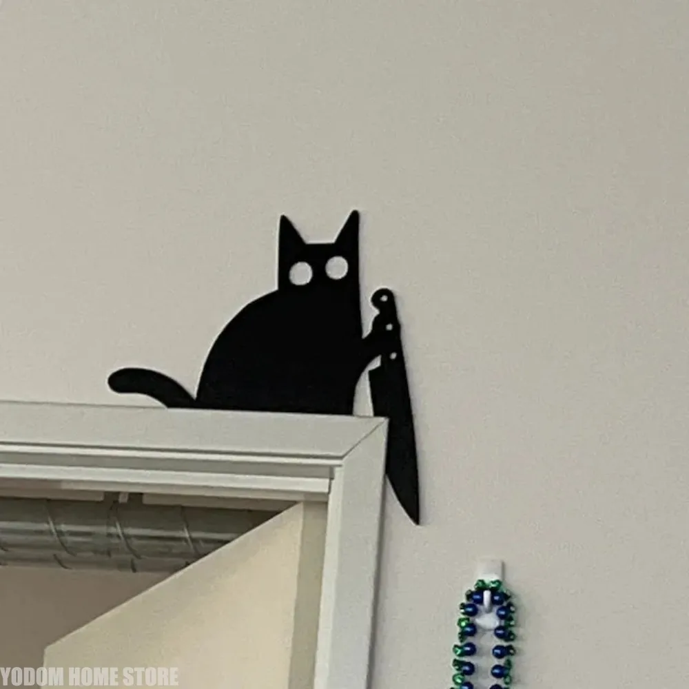 Adorable Cat Door Topper Black Poster Display Corner Top Decoration Handicrafts Ornaments 1005011668078824