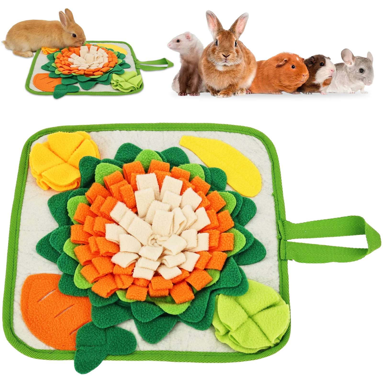 Rabbit Foraging Mat Small Animal Feeding Toy for Hedgehogs Guinea Pigs Chinchilla Snuffle 1005011675110791