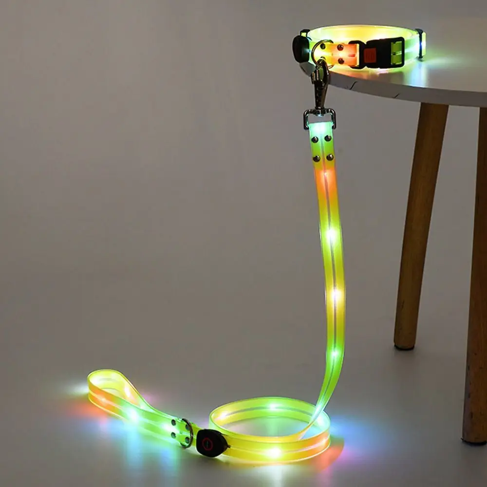 Glowing Dog Collar Leash Waterproof Adjustable Led Light Rechargeable Anti-Lost Neck for Night 1005011678644401