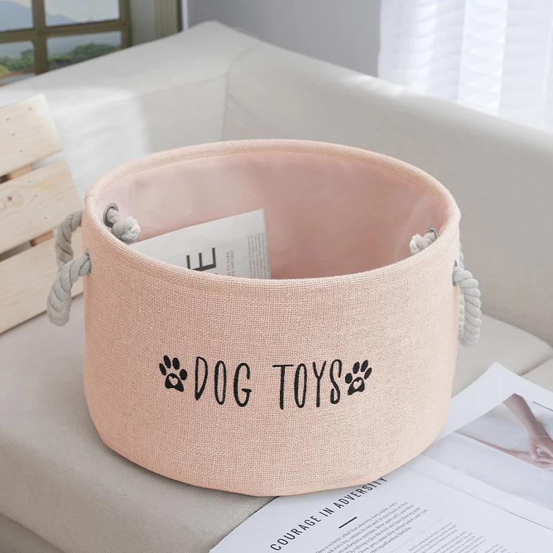 Large linen-like Dog Toy Storage Basket 1005011684422933