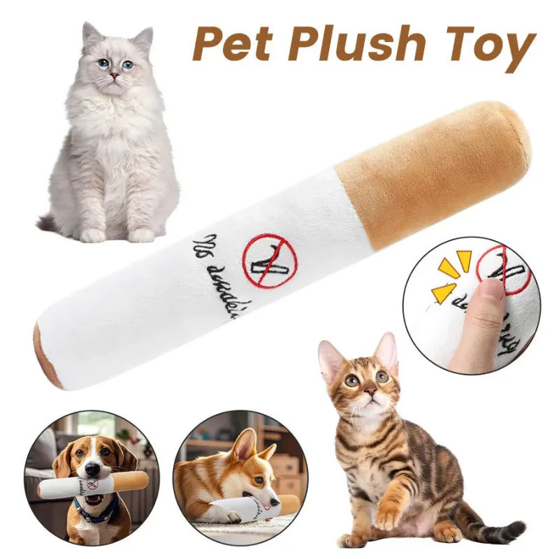 Pet Funny Toys Cigar Big Smoke Plush Sound Squeak Fake Cigarettes Toys Dog Chew Molar Interactive 1005011686635625