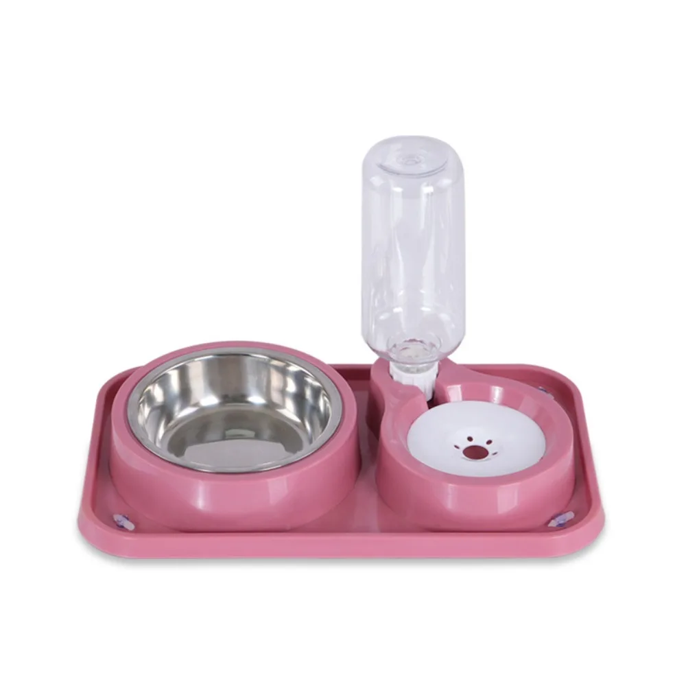 Stainless Steel Automatic Pet Cat Feeder Detachable Stable Food Water Bowl Protect Cervical Spine 1005011686764052