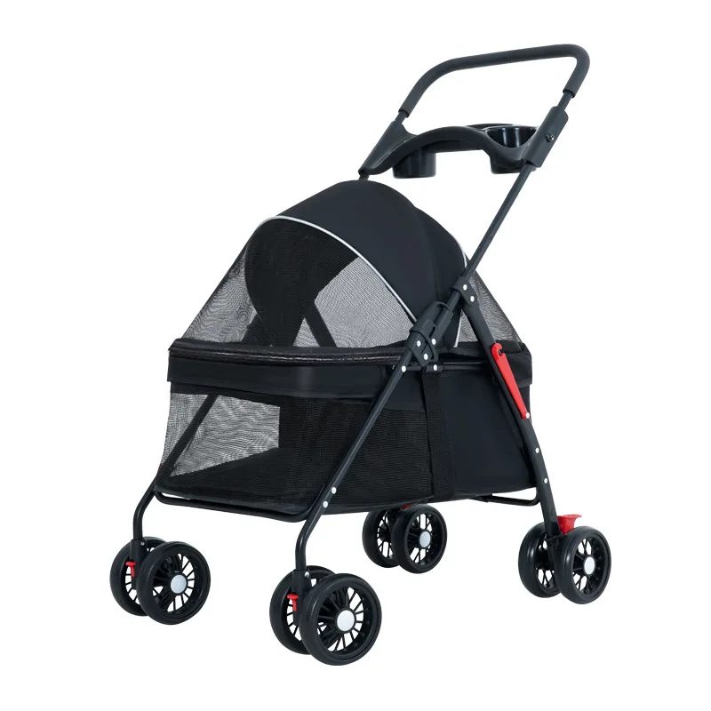 Pet Stroller for Cats/Dogs, Zipper Entry, Dog/Cat Puppy Stroller Easy One-Hand Fold, Jogging Tires 1005011687194194