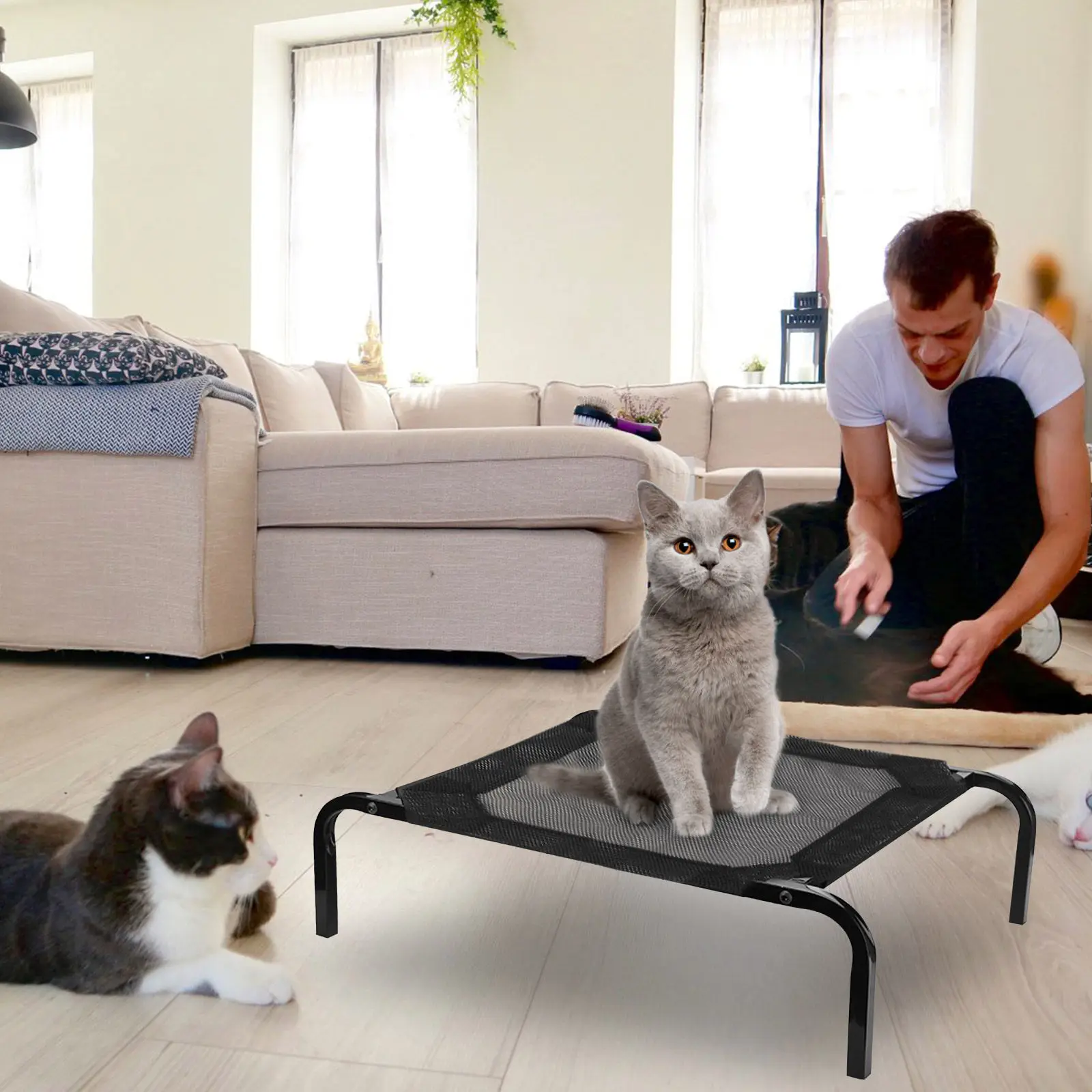 Dog Bed Mesh Cover Elevated Pet Bed Hammock Replacement Breathable Washable Raised Mattress Indoor 1005011692888351