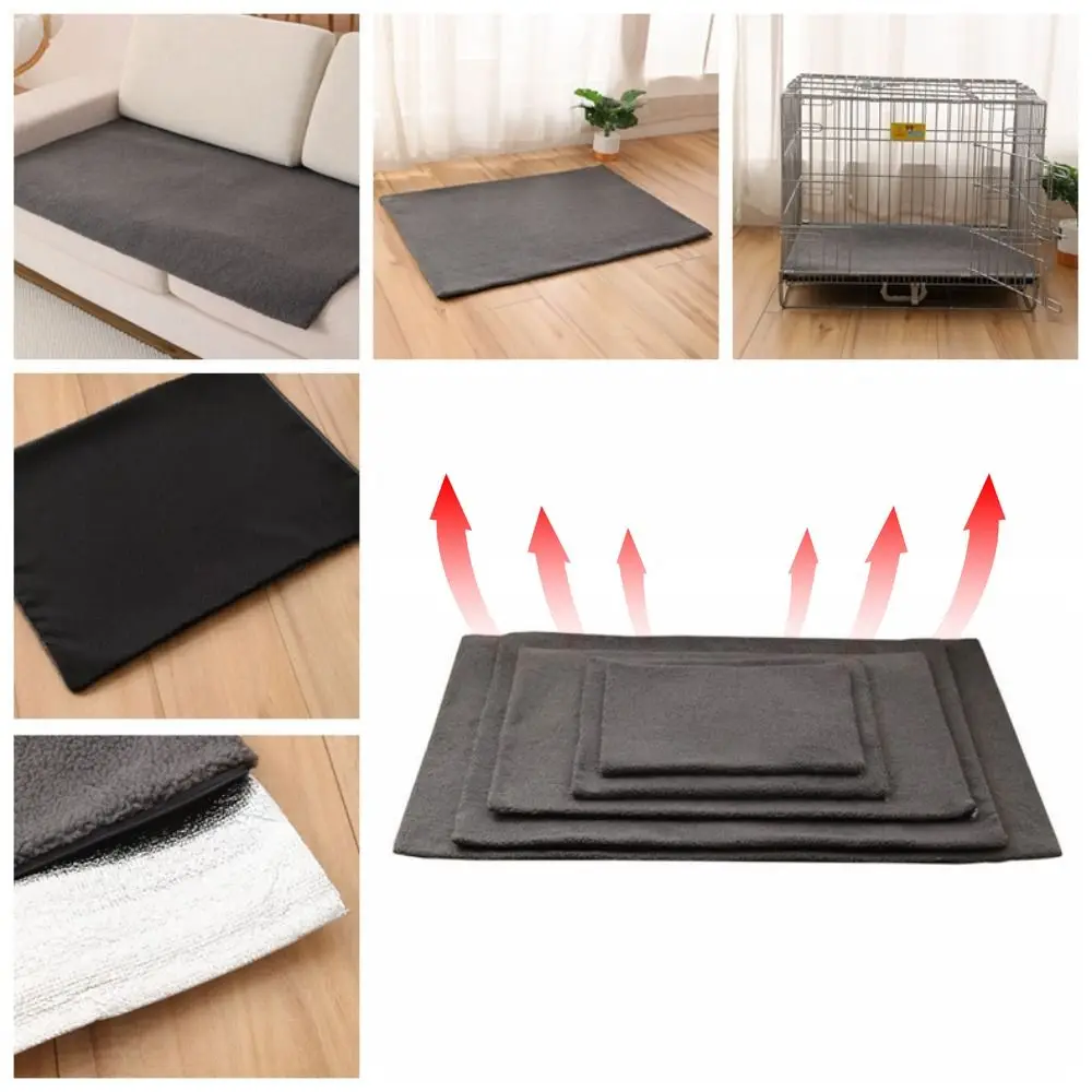Washable Self-heating Pet Mat Grey Anti Slip Dog Thermal Cushion Blanket Soft Sherpa Top Non-Slip 1005011694195223