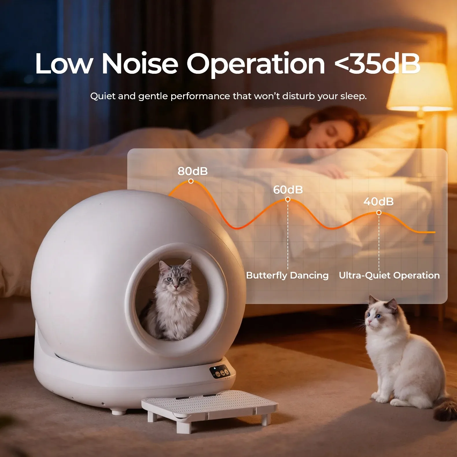 Raymax 78L Automatic Smart Cat Litter Box Self-Cleaning Cat Litter Box Litter with App Control 1005011715662720