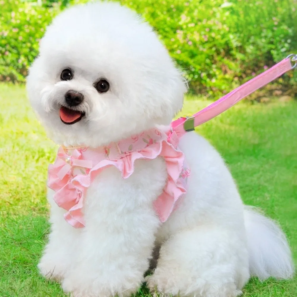 Adjustable Dog Harness and Leash Escape-Proof Breathable Pet Walking Rope Comfortable Flower 1005011722998695