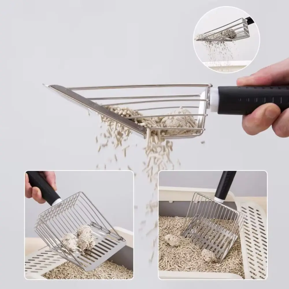 Stainless Steel Cat Litter Shovel Detachable Handle Easy Clean Kitten Sanding Hanging Design Hollow 1005011724048460
