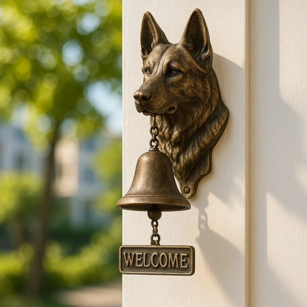 Farmhouse Decor Vintage Welcome Doorbell Unique Wall Mount Puppy Doorbell Resin Rustic Manual 1005011724268638