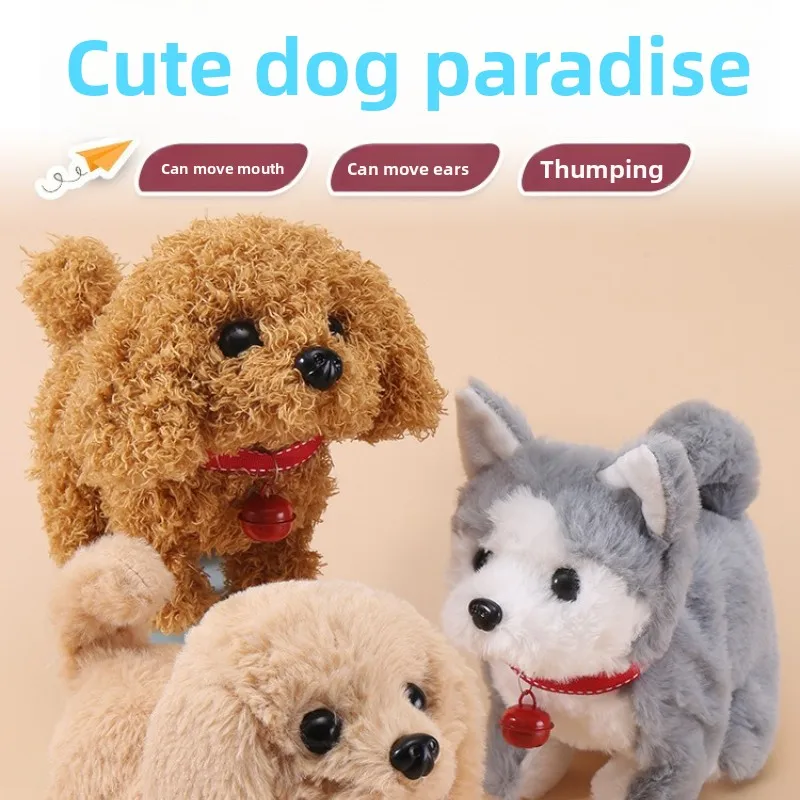 Electric Plush Dog Toy Walking Barking Moving Machine Simulation Plush Pet Toy for Dogs Interactive 1005011730892264