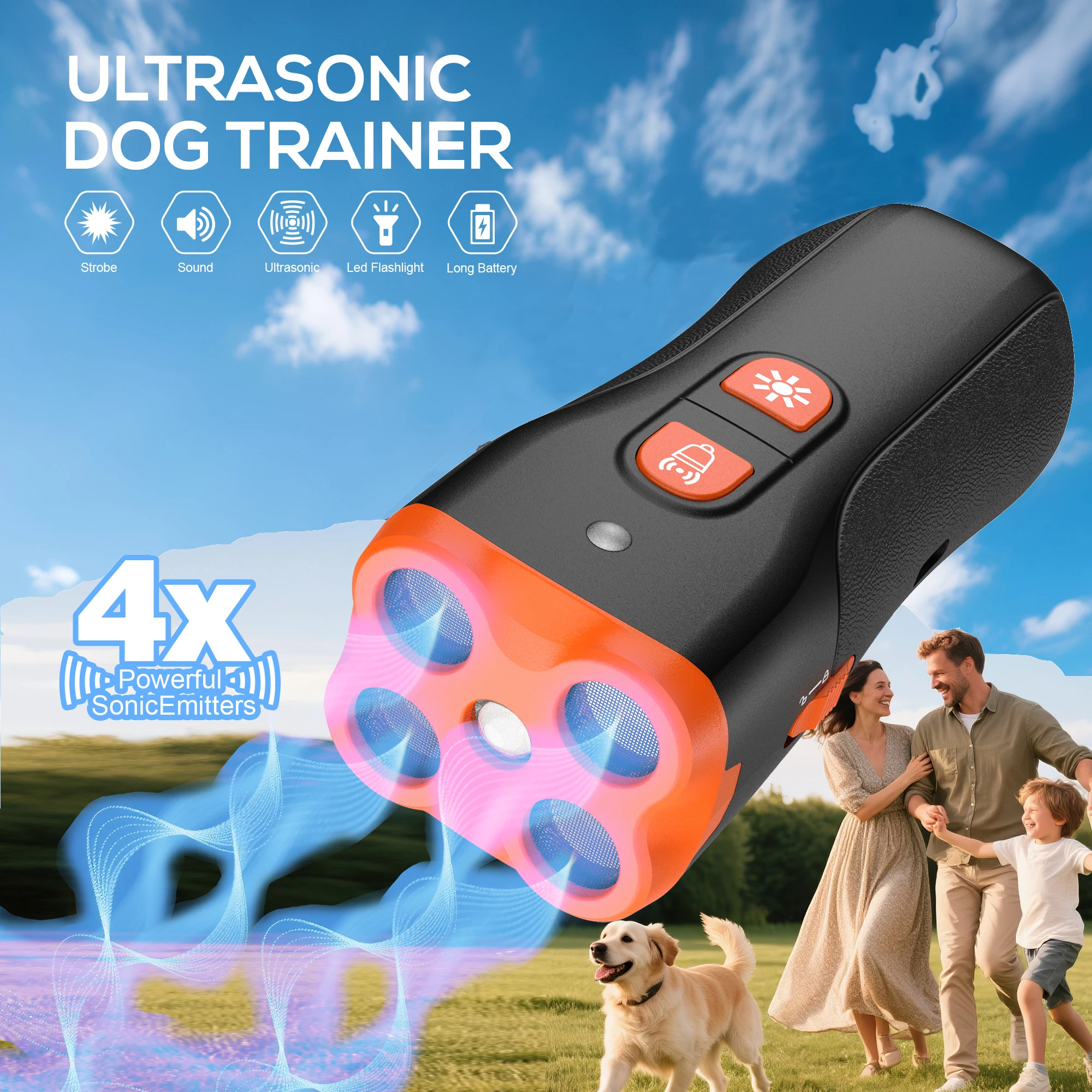 Dog Bark Deterrent Device, 4X Ultrasonic Anti Barking 1005011734040334