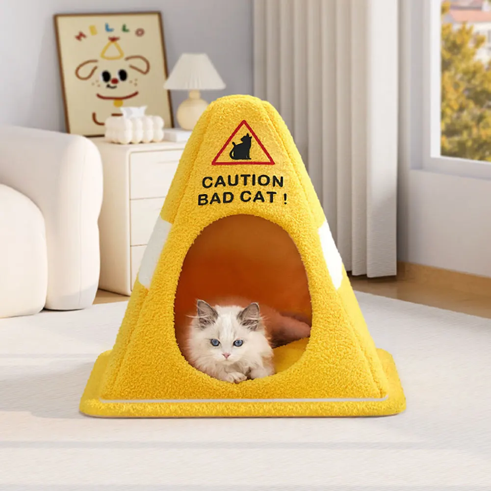 Cozy Cave Tent Cat Bed with Detachable Inner Padding Non-Slip Bottom Soft Comfort Plush Warm Bed 1005011735252447