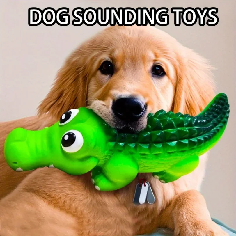 Squeaky Rubber Crocodile Dog Toy – Durable Chew & Play Pet Toy for Dogs 1005011738024526