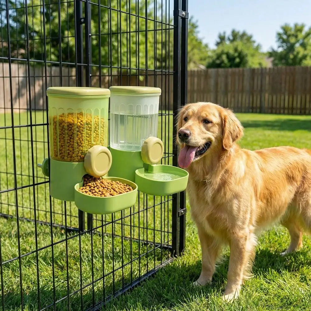 Large Capacity Automatic Pet Feeder Cage Mounted Detachable Dog Water Dispenser Thicken Siphon 1005011741251978