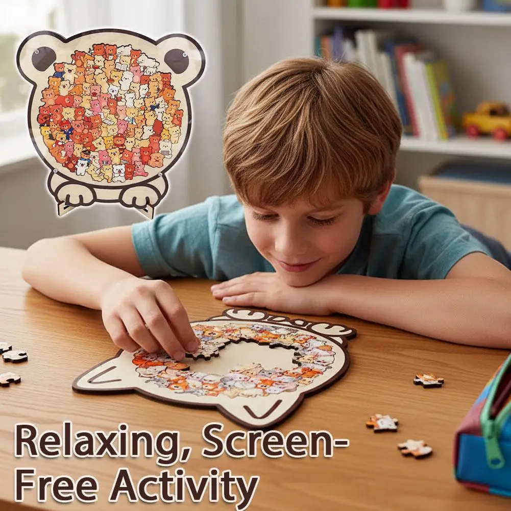 Cartoon Cat Dog Irregular Puzzle Pieces Game Pet Themed Wooden Puzzle Toy Children's Decompression 1005011742768077