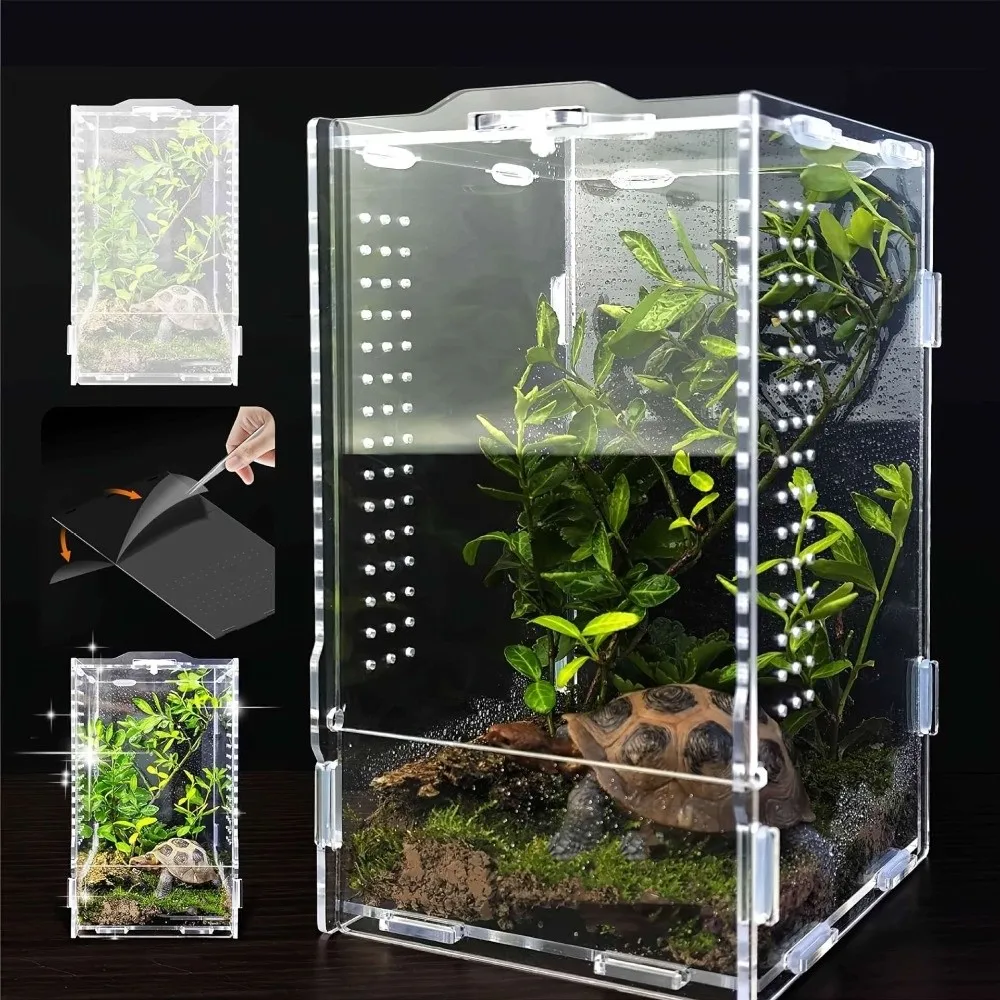 Acrylic Jumping Spider Enclosure Buckle Lock Escape Proof Reptile Feeding Tank Ventilated 1005011743161204