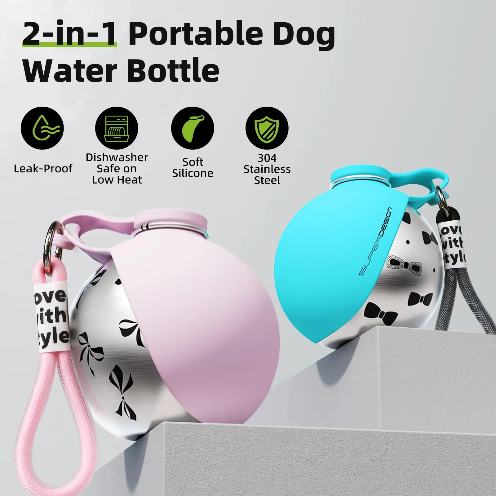 Portable Dog Water Bottle for Small Dogs (2 In-1) 1005011743178597