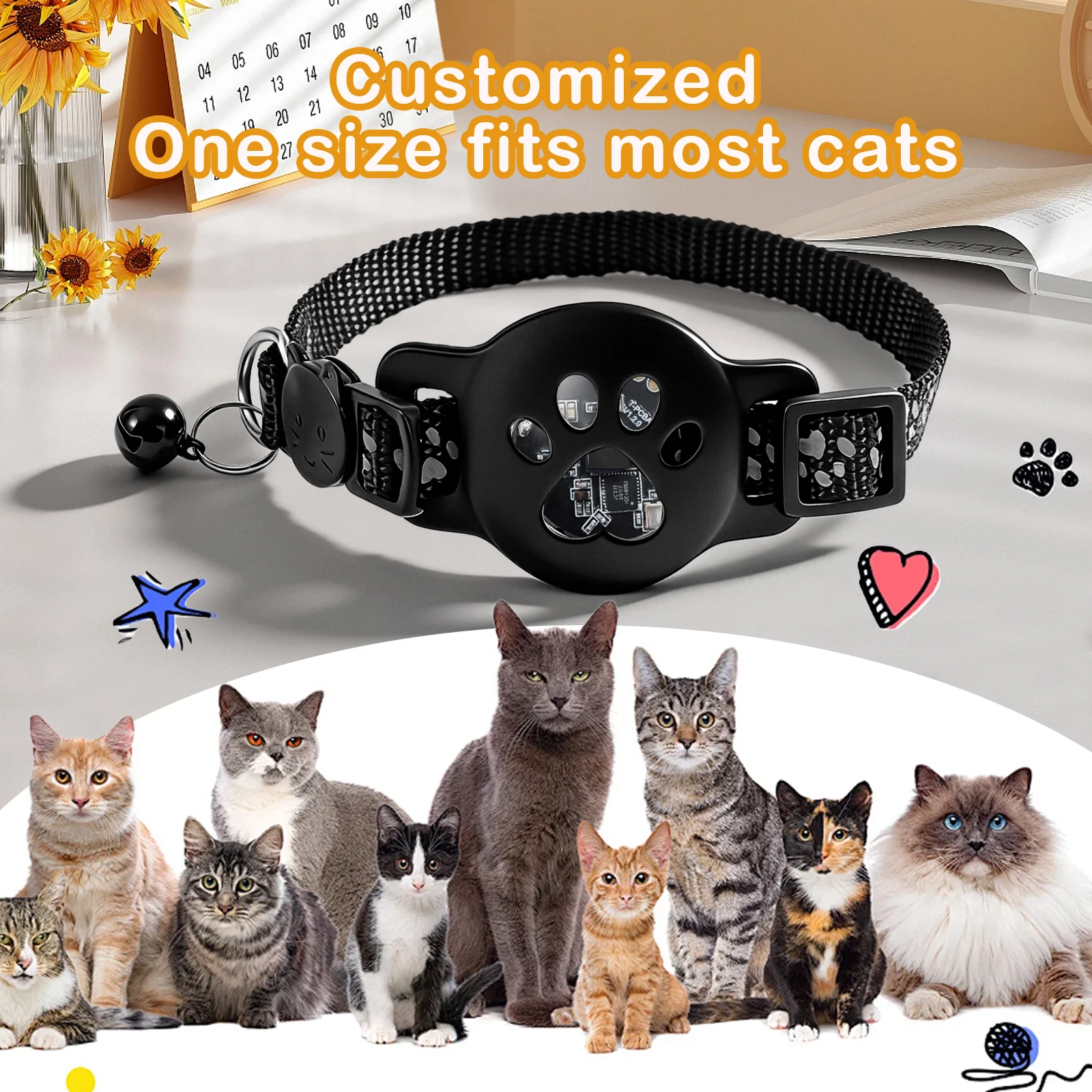 Kinds of Multifunctional Pet Smart GPS Trackers Cat Collar Kitten Pets Accessories Ios Compatible 1005011746222167
