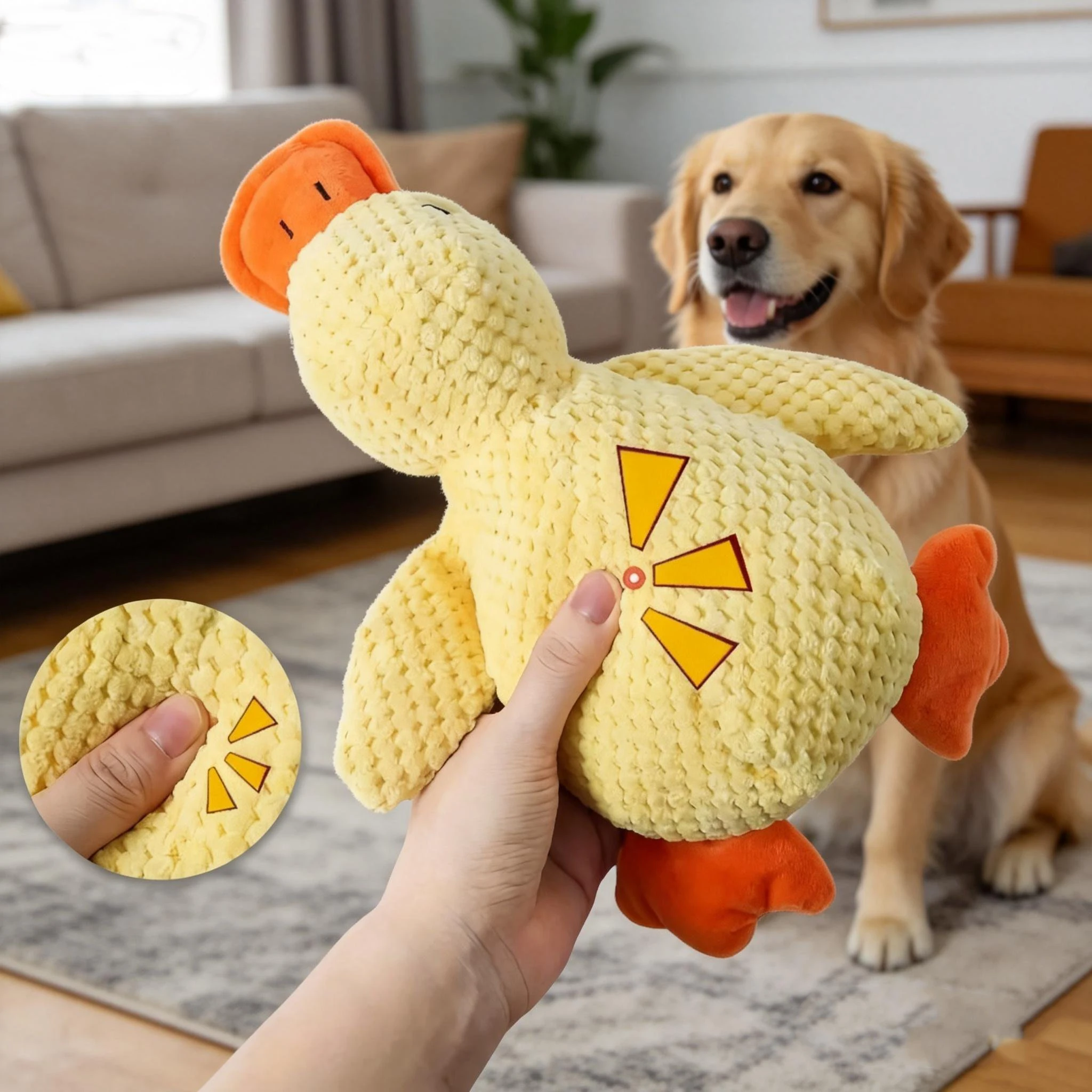 Dog Sleeping with a Hug Duck Puppy Teddy Toys to Relieve Boredom of Little Yellow Pet Interactive 1005011747653985