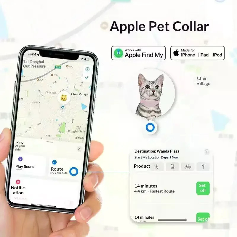 Pet Bluetooth GPS Tracker Dog Mini Tracking Movement Alert Collars Anti Lost for Cats and Puppies 1005011747739423