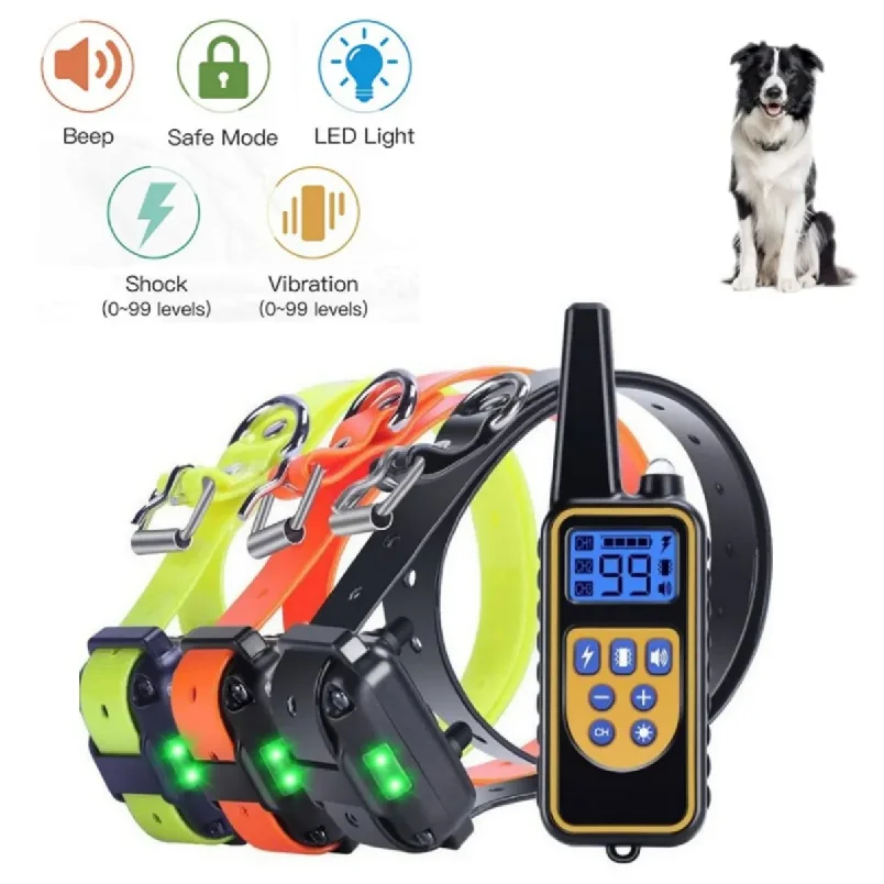 Electric Dog Training Collar Waterproof Dog Bark Collar Pet With Remote Control Rechargeable Anti 1005011748877528