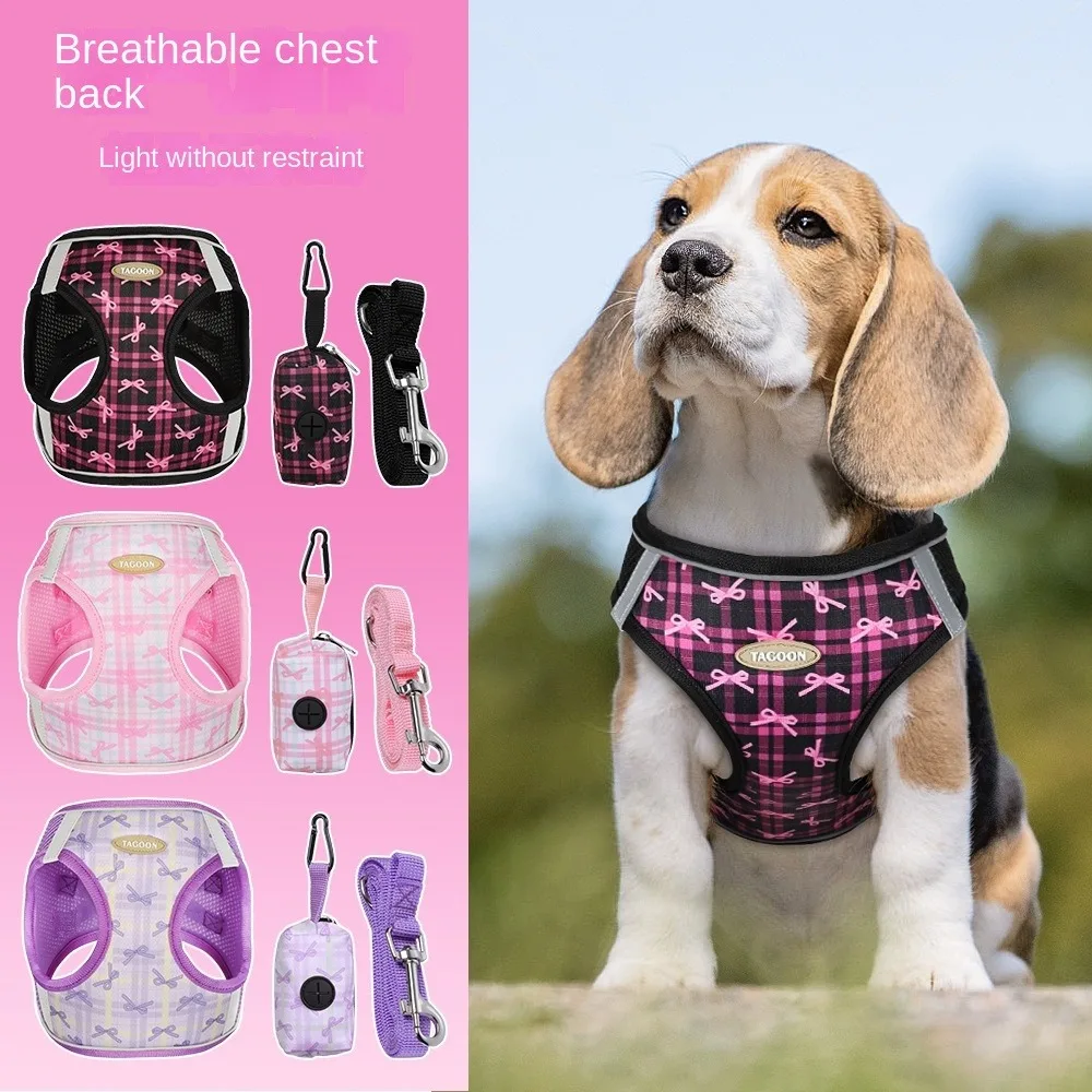 Breathable Dog Harness Leash Anti Slip Reflective Cat Harnesses Vest Adjustable Wear-Resistant Pet 1005011762157180