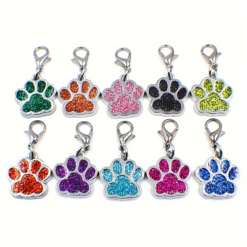Of Claw-Shaped Dog Tags，with Lobster Clasp，zinc Alloy Shiny Dog Collar Pendant，pet Paw-Shaped (10Set) 1005011768229662