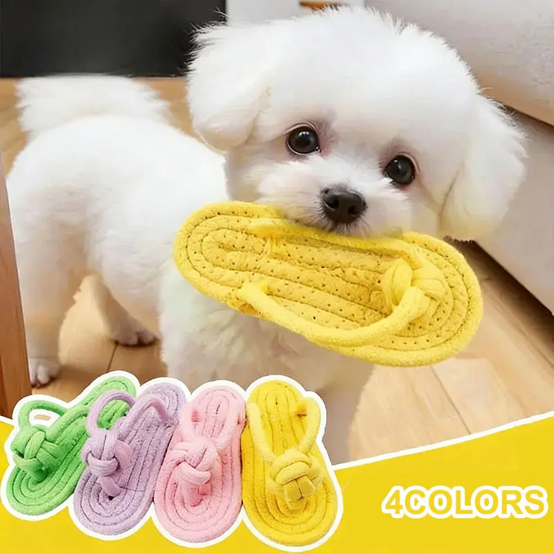 Funny Pet Dog Toys Slippers Cotton Rope Shoes Interactive Chewing Puppy Dog Teeth Cleaning Outdoor 1005011768962084