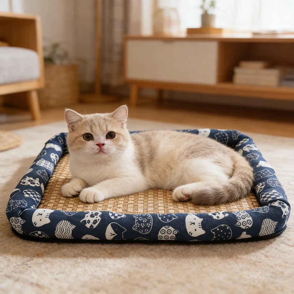 Summer Cooling Mat for Small Dogs Cats Breathable Pet Bed Pad Washable Anti Slip Dog Cat Bedding 1005011770373203