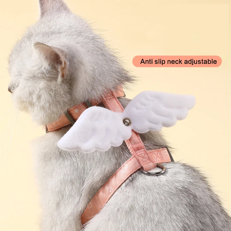 Cat Harness and Leash Set Adjustable Escape Proof Soft Vest Kitten Pet Traction Supplies 1005011771644542
