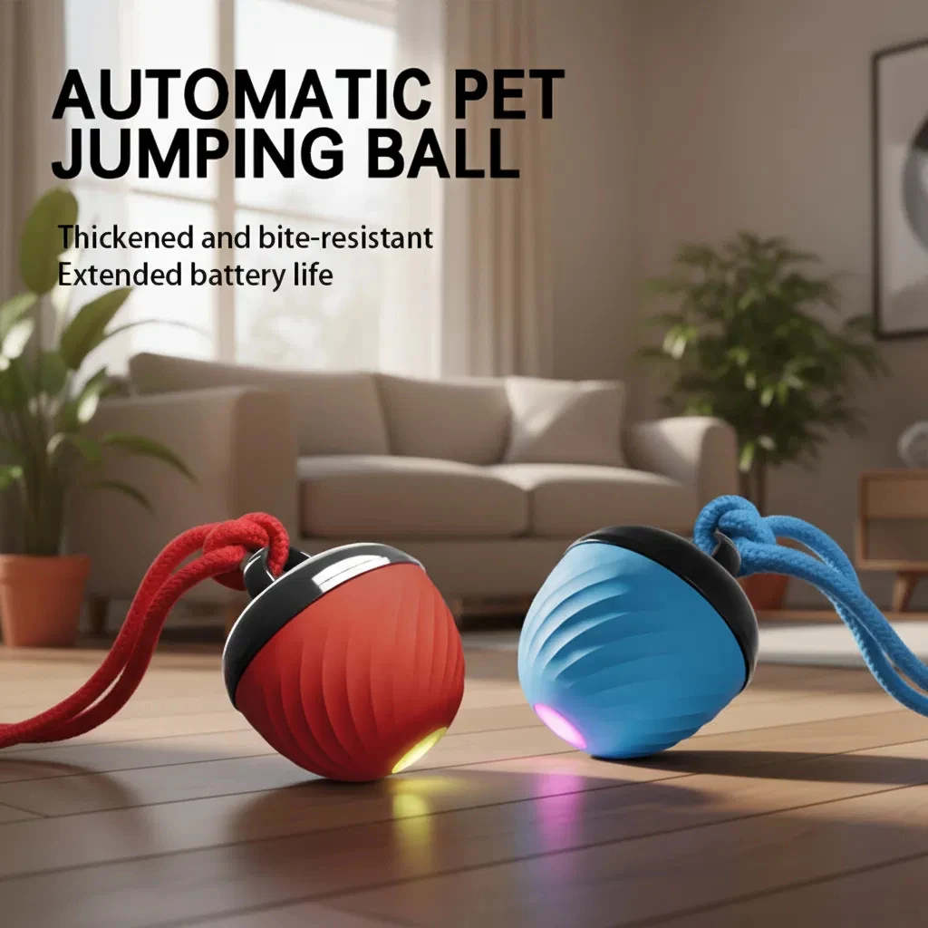 Interactive Intelligent Dog Ball Toy, USB Charging, Bite Resistant, Tail Rope, Light&barking 1005011773671658
