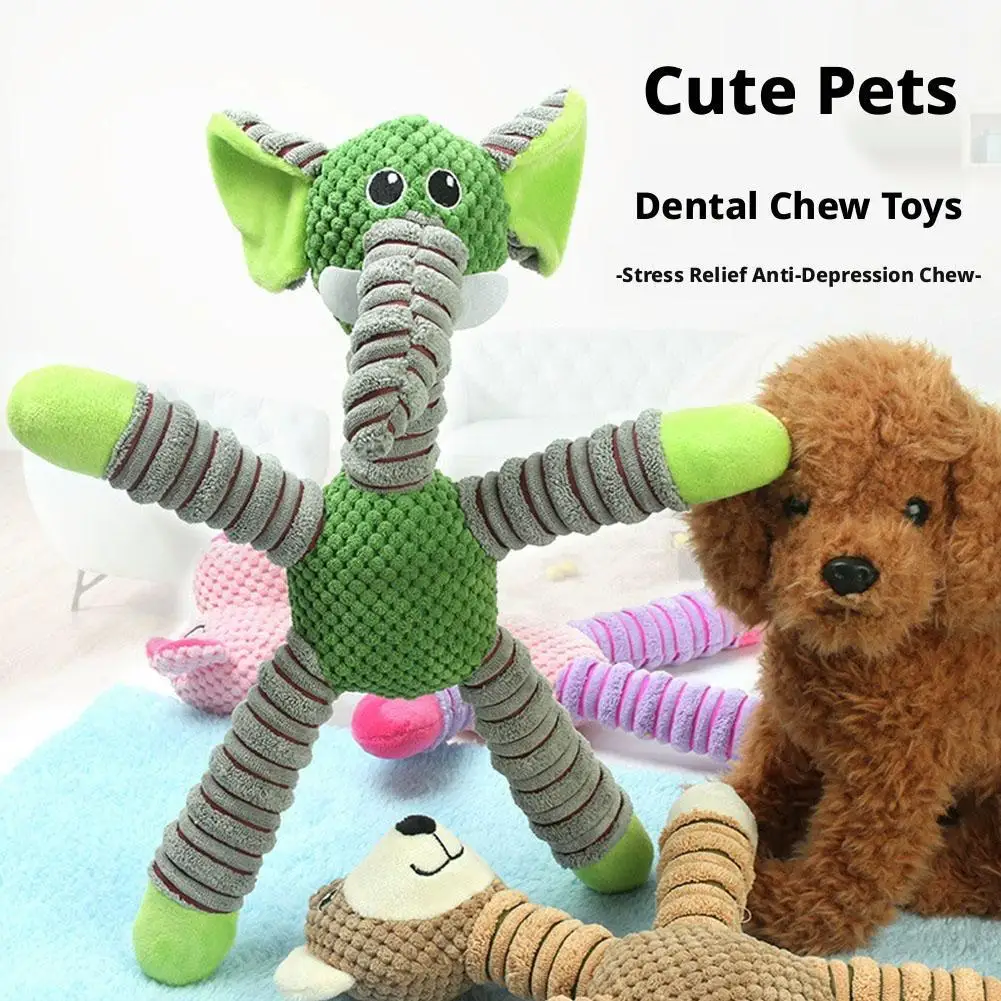 Durable Large Dog Sound Squeaky Toys Teddy Shiba Inu Corgi Pet Soft Plush Chew Molar Training Toy 1005011774053645