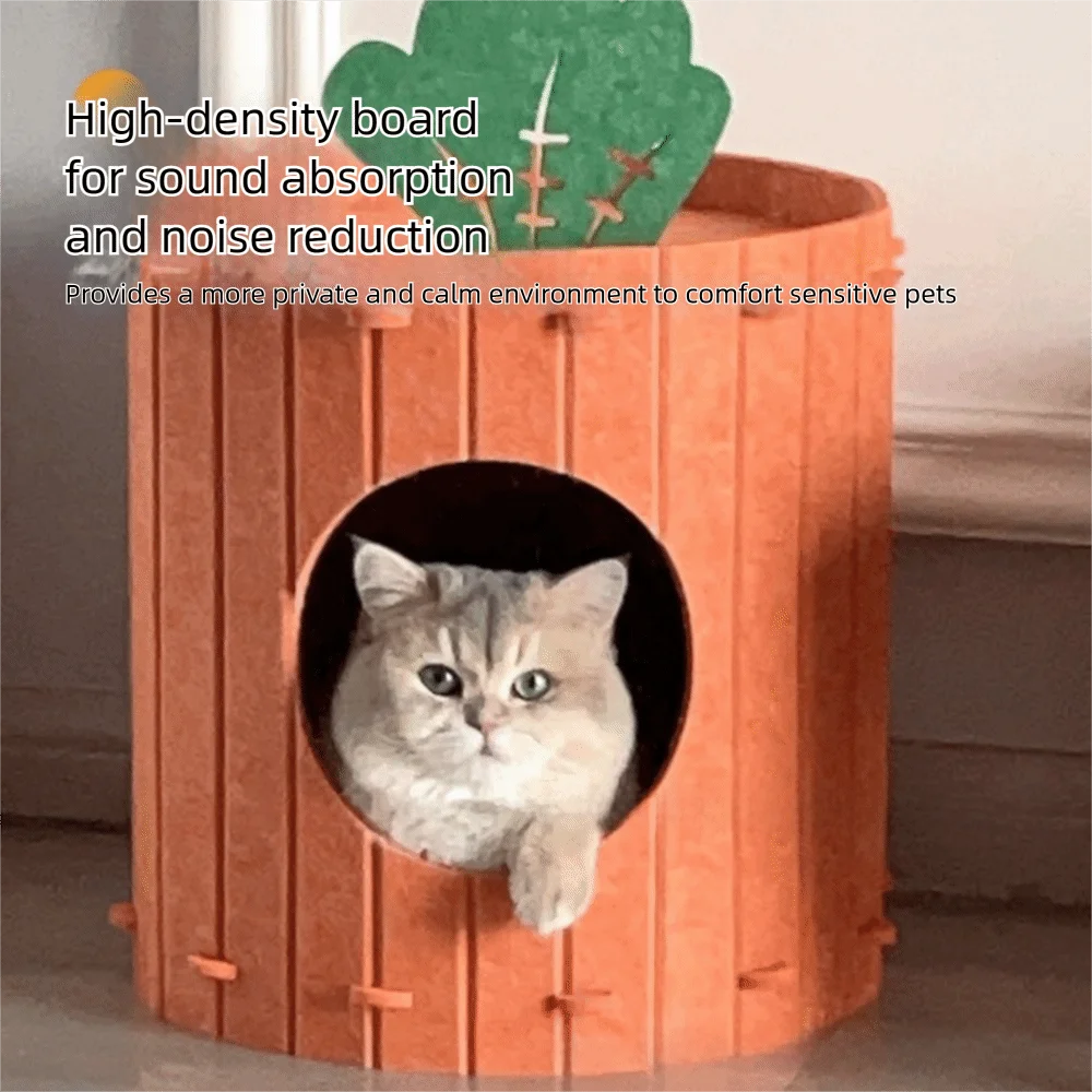 Felt Cloth Carrot Cat Nest Soft & Durable Detachable Pet Cave House Scratch Board Wear-Resistant 1005011779287696