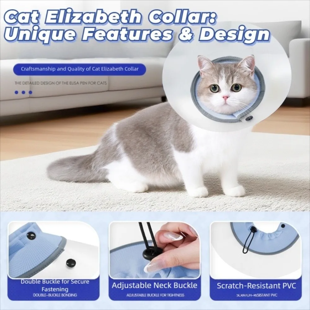 Breathable Pet Protective Collar Adjustable Bite Resistant Recovery Cone Collar Anti-Scratch 1005011779770528