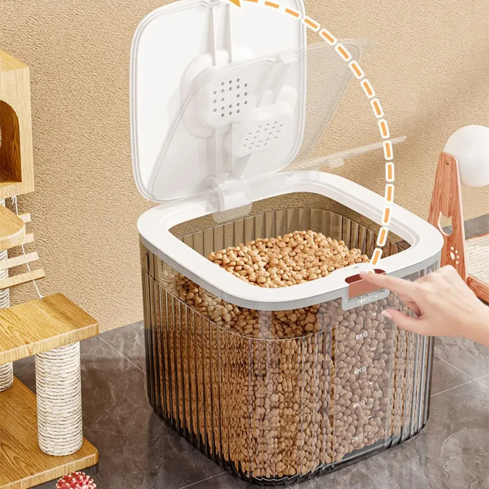 Flip Cover Dog Food Storage Container Transparent Large Capacity Cat Dry Box Plastic Sealed Pet 1005011779928540