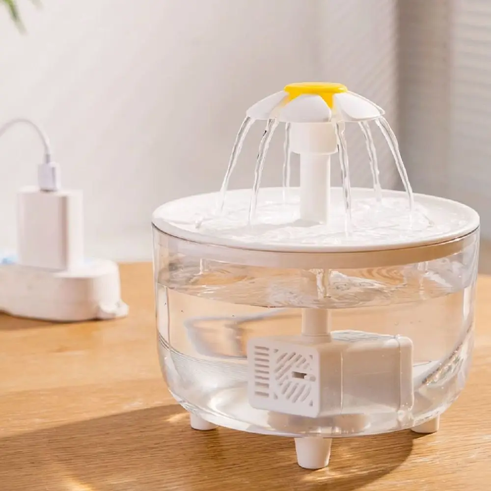Electric Automatic Cat Water Fountain Transparent Flower Nozzle Dispenser Mute Operation 1005011780104880