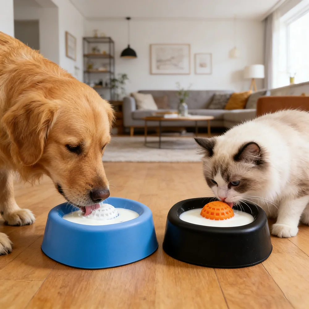 Dog Lick Bowl Slow Feeder Dog Bowl for Liquid with Rolling Ball Interactive Antislip 1005011787296442