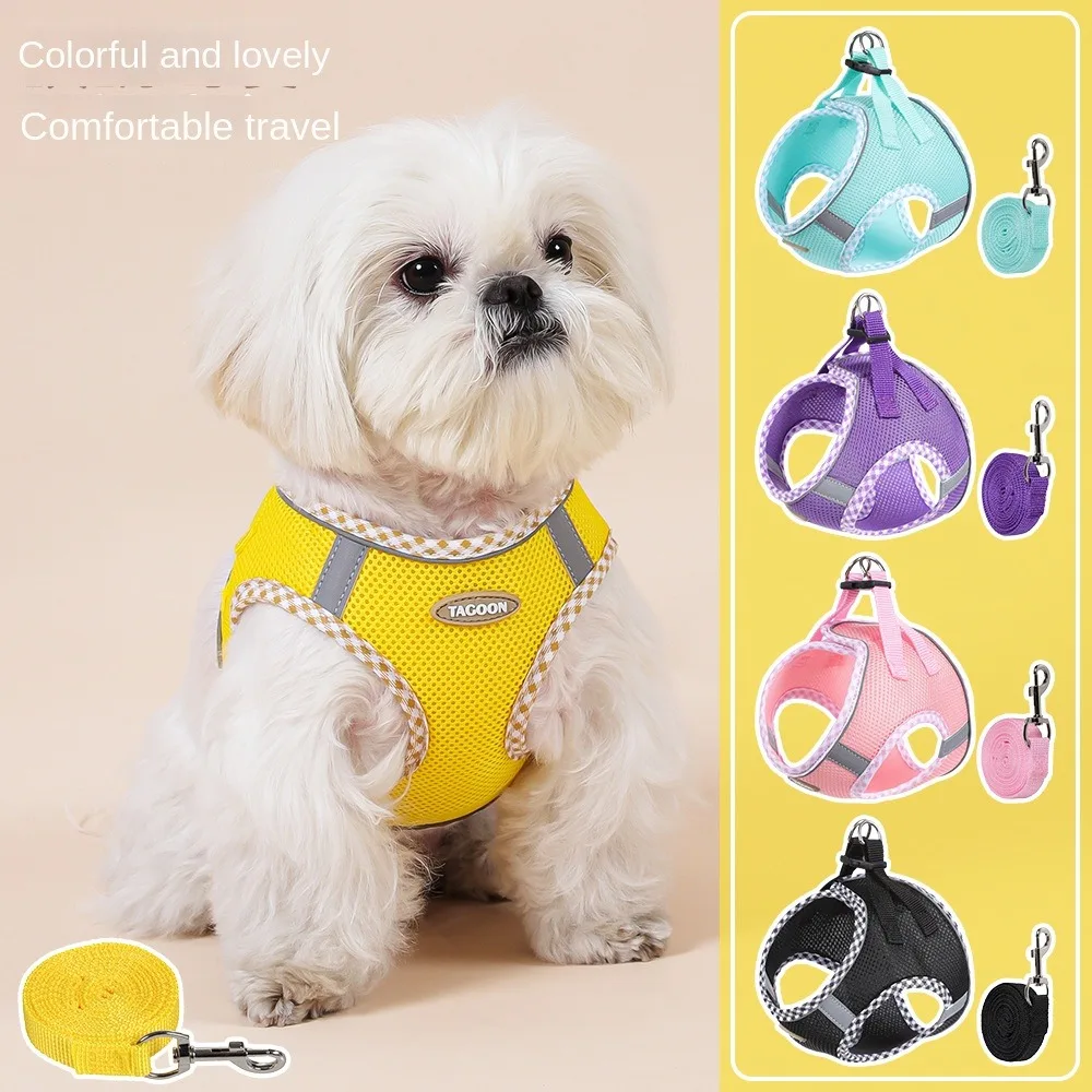 Durable Reflective Dog Harness Leash Adjustable Anti Escape Dog Vest No Pull Breathable Pet Harness 1005011788341637