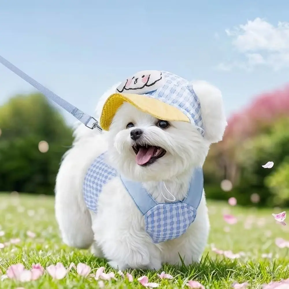 Vest Style Adjustable Dog Harness Set with Traction Rope Mesh Pet Traction Set Soft with Hat Dog 1005011788397286