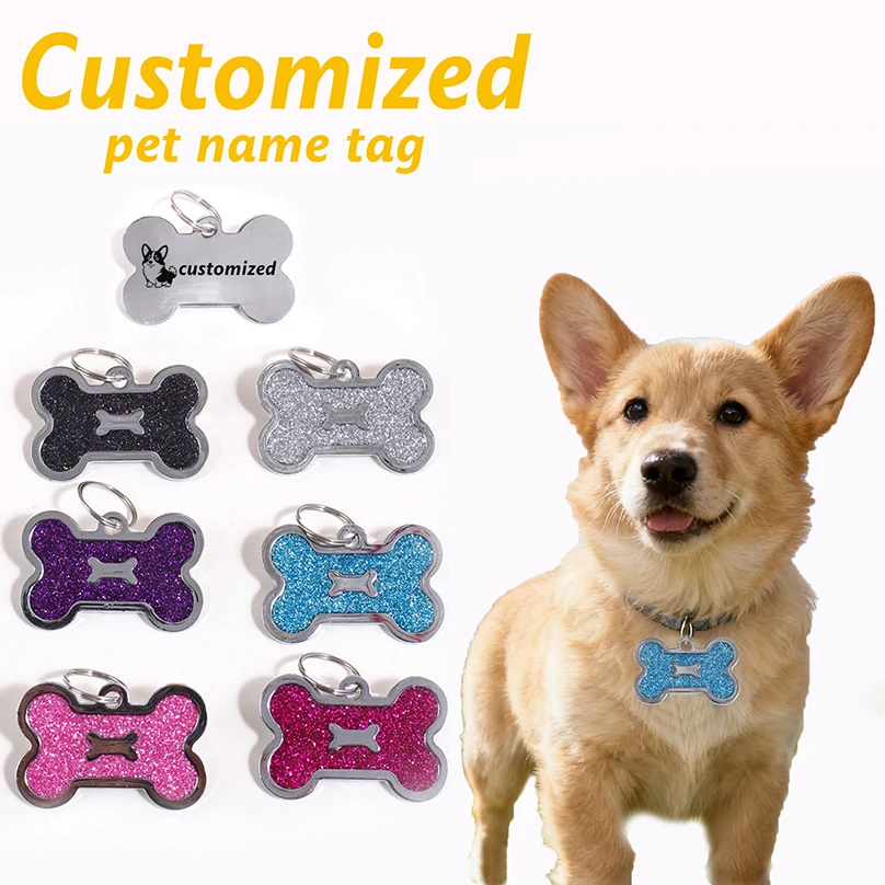 Custom Text Dog Tags Bone Shaped Personalized Name Pets ID Tag Pendant Laser Engraving Address 1005011792195427