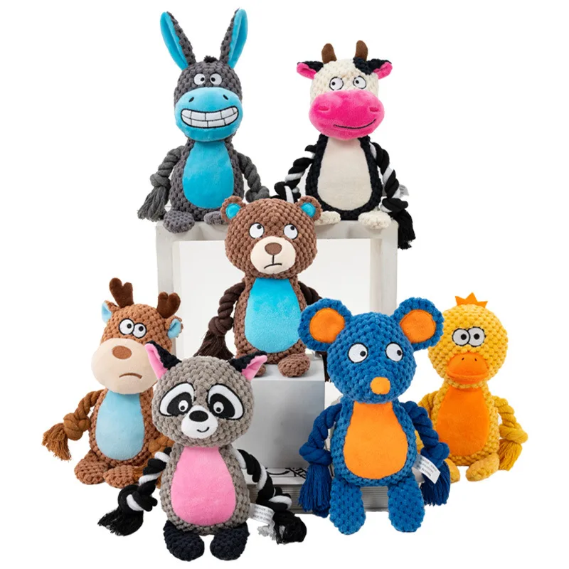 Quality Plush Dog Toys Chewy Squeaky Fun for All Breeds Durable Teething Options for Puppies Ideal 1005011796555580