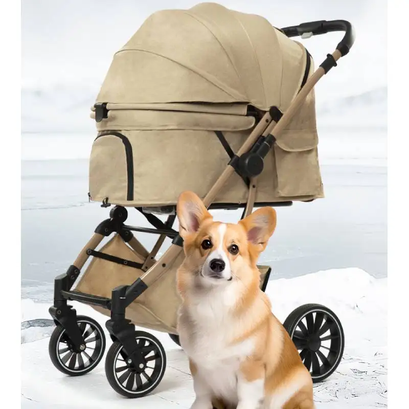 One-Click Folding Pet Stroller Portable Carrier for Dogs Cats Lightweight Breathable Pet Stroller 1005011797370809