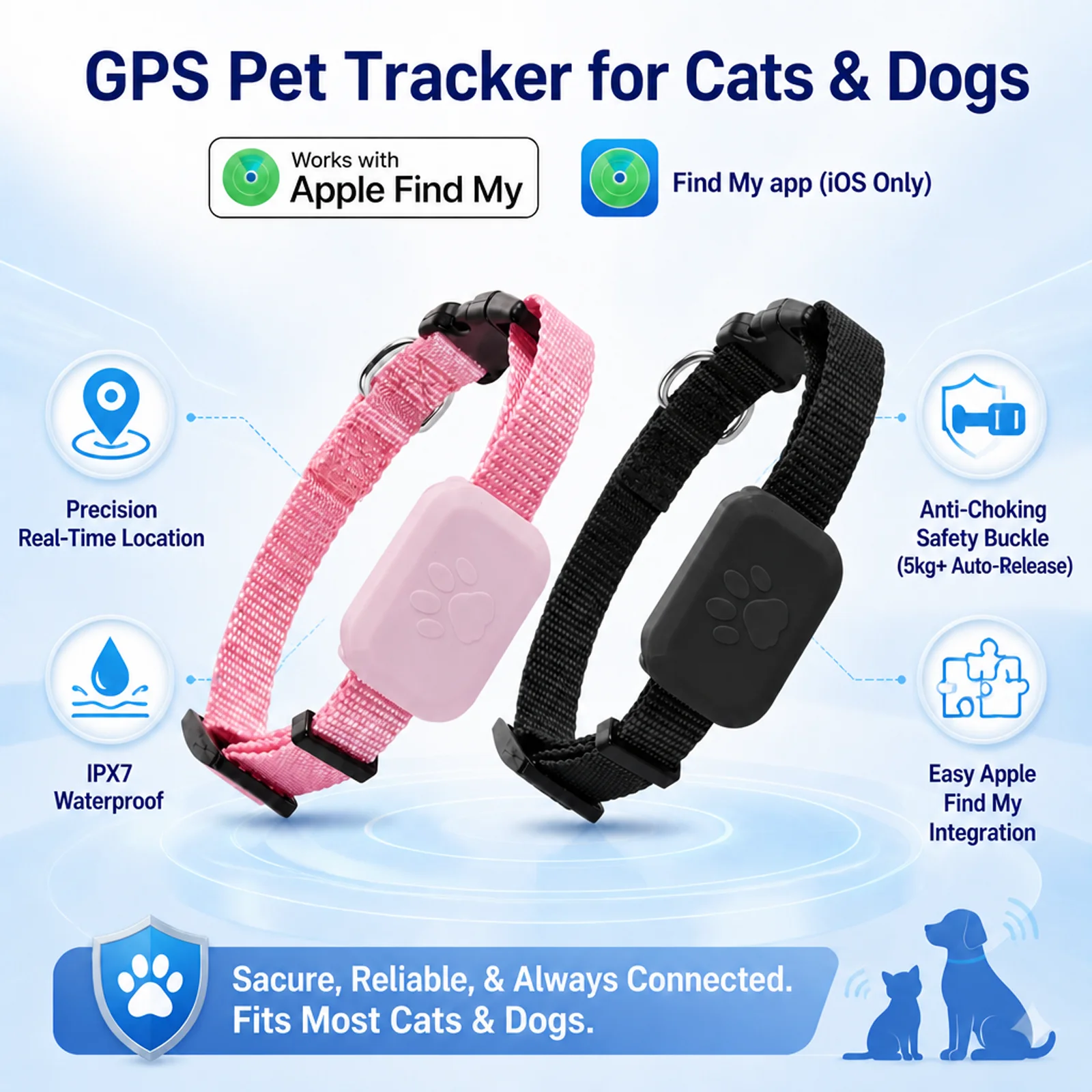 Remote Pet GPS Tracker Waterproof Real-Time Tracking Movement Alert Collar Anti-Lost Dog Cat Global 1005011797964399