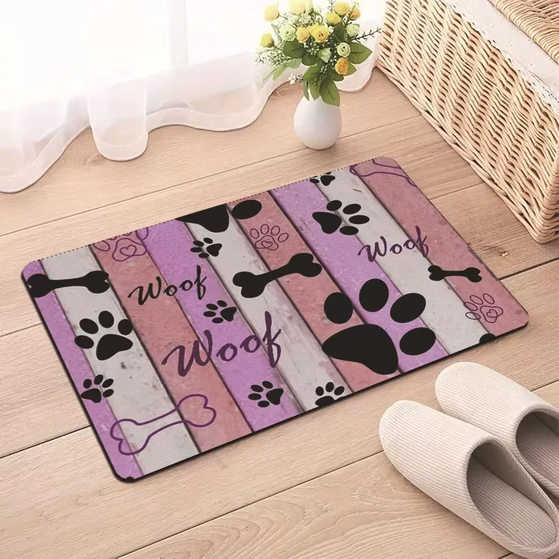 Cat dog paw print diatom mat pet eating splash mat anti-skid absorbent household bathroom mat pet 1005011799078744
