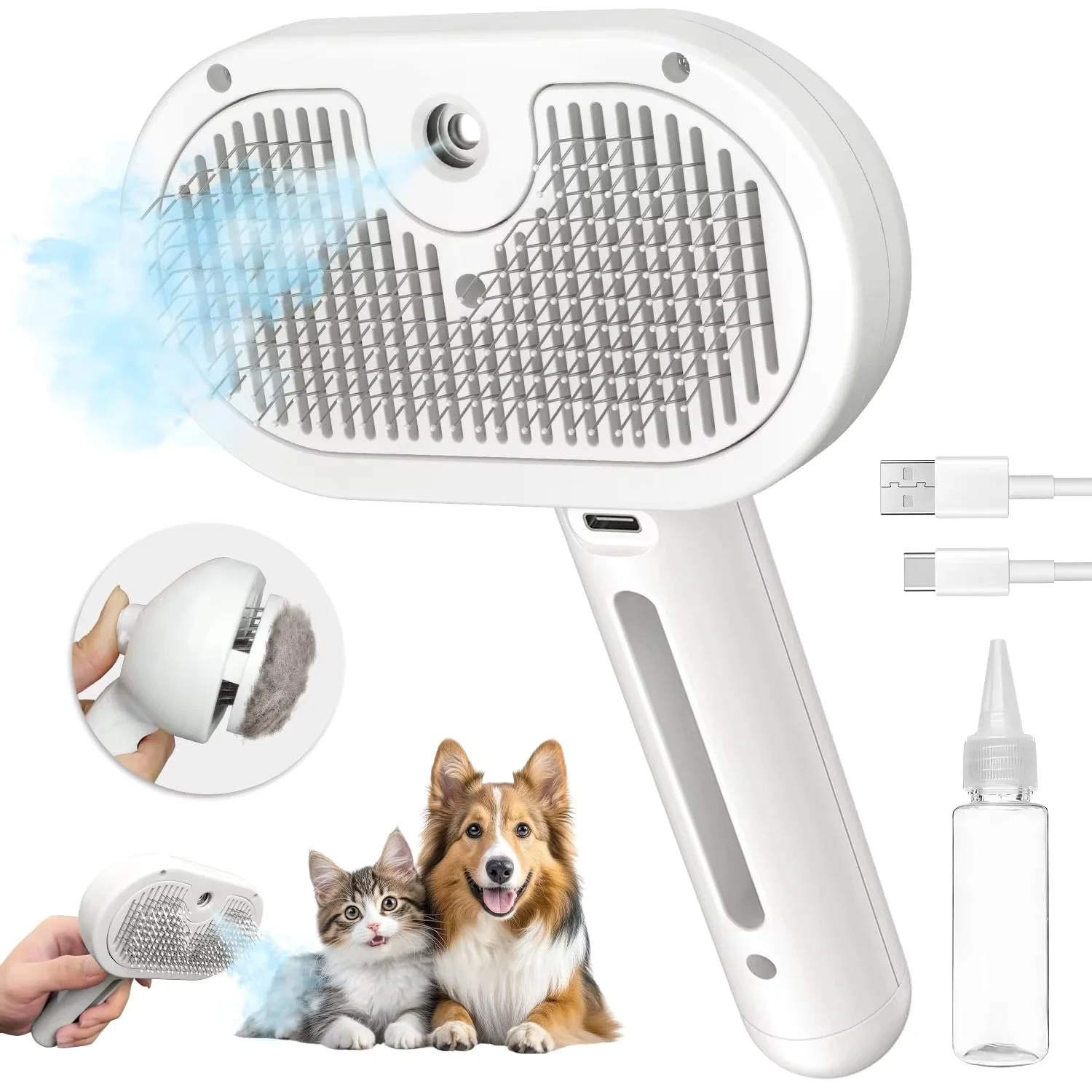 Pet Spray Hair Comb Pet Hair Remover Cleaning Brush Cats Grooming Dog Accessories Tools Dematting 1005011801720585