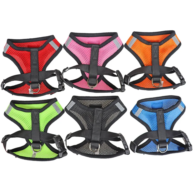 Adjustable Vest-style Pet Harness with Leash, Breathable Polyester Mesh, Reflective Strip Design 1005011804050820