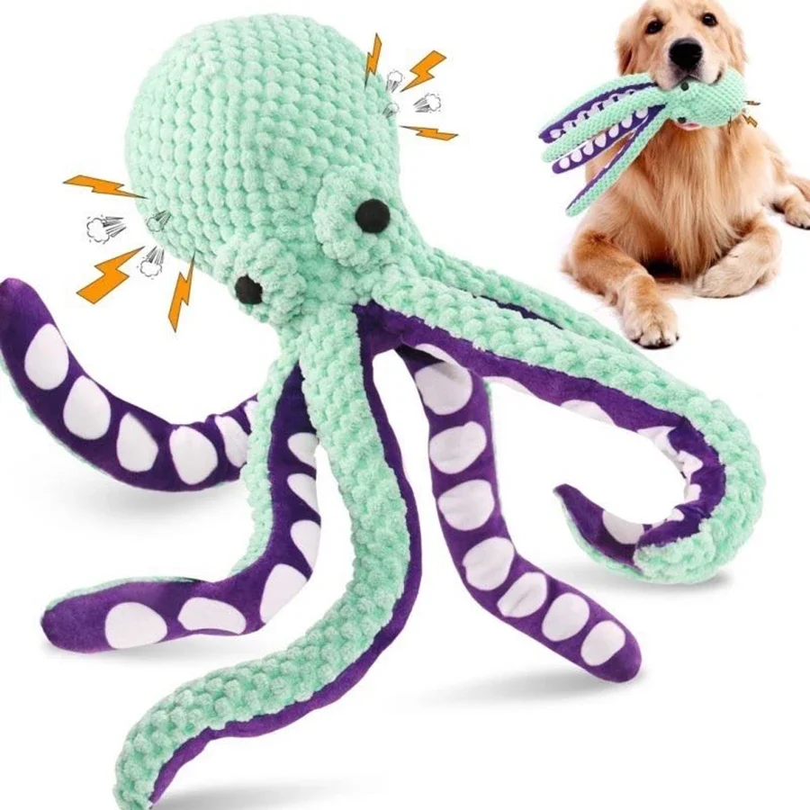 Plush Octopus Dog Toy with Squeaking Sound Interactive Anti Bite Pet Toy Small and Large Dog Boring 1005011809861028