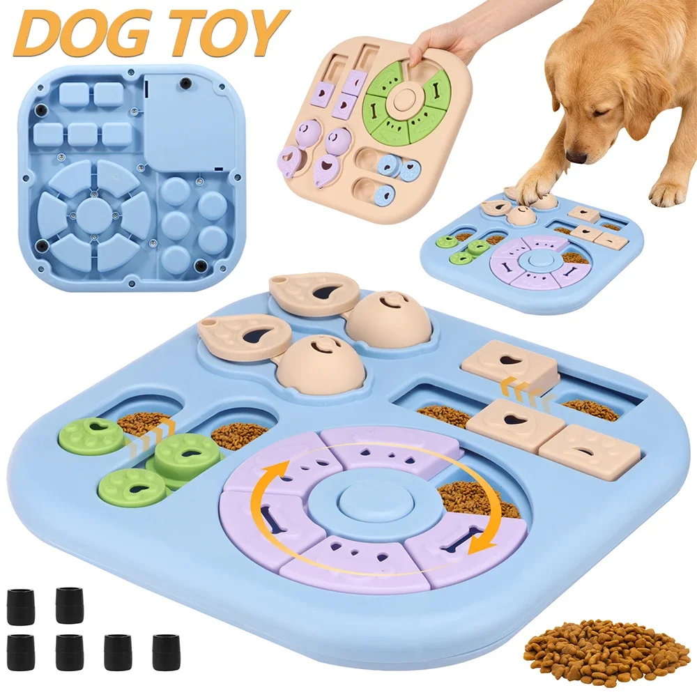 Interactive Dog Puzzle Toys Plastic Treat Dispensing Slow Feeder with Non Slip Base Dog Mental 1005011810302550